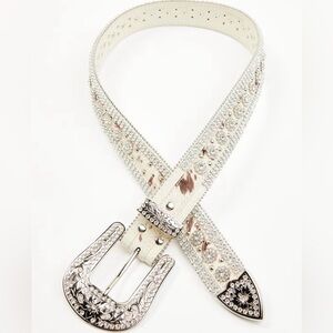 Shyanne White and Silver Embellished Belt